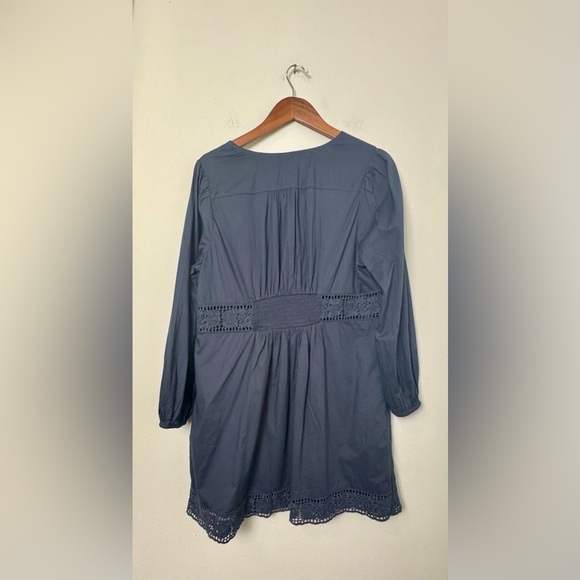 NWT Old Navy Waist-Defined Cutwork Mini Dress in Dusk Navy Blue Size Large - Picture 9 of 15